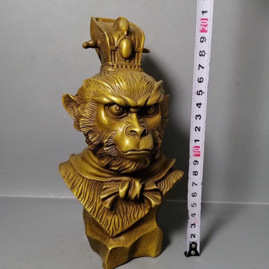 銅器 斉天大聖孫悟空銅像 美猴王神像 玄関 書架 茶台 客間 装飾品 工芸品置物