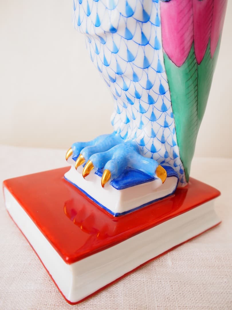 ヘレンド　Herend 梟(フクロウ)　ハンドペイント　フィギュリン　置物