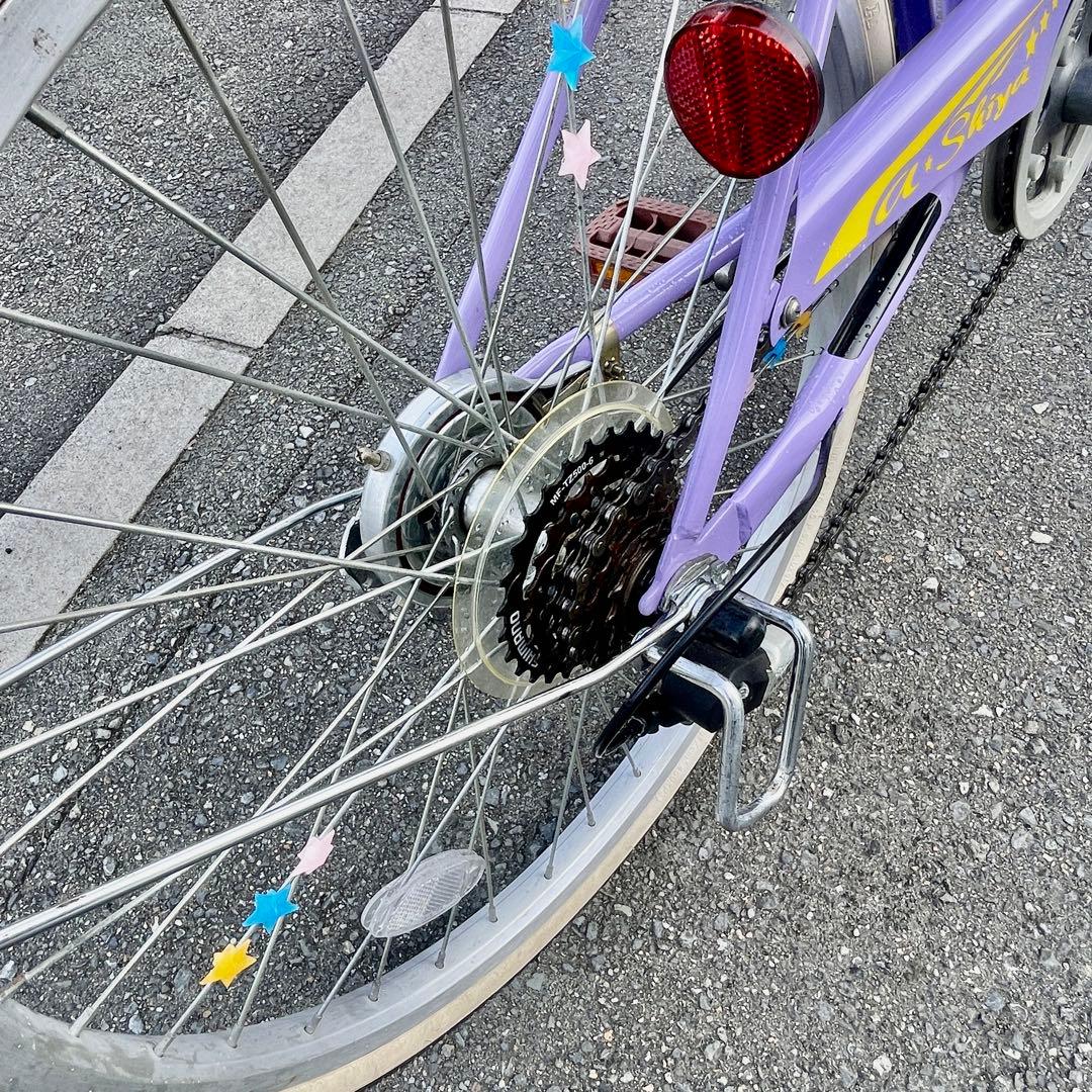 a☆shiya 22インチ子供自転車 6段変速オートライト【大阪吹田・整備済】