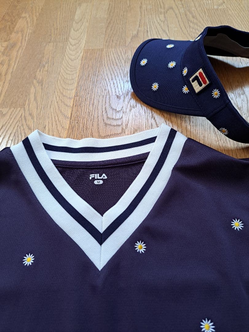 ☆美品☆FILAフィラ テニスウェア M ワンピース/ サンバイザー