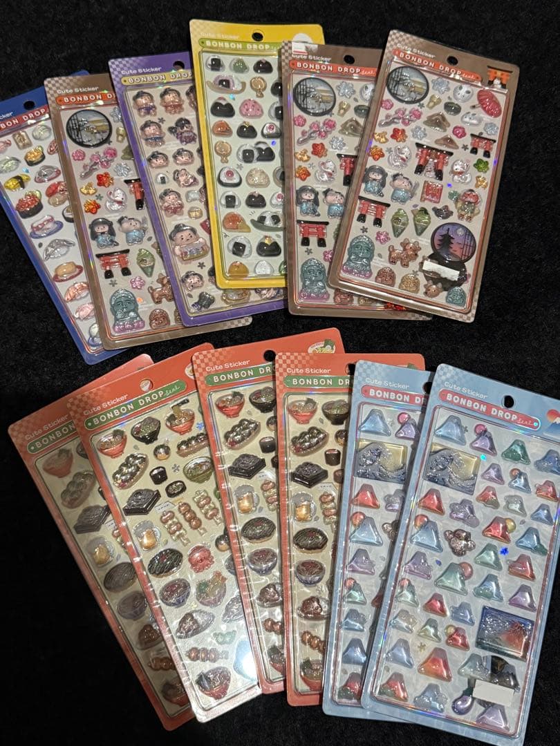 ボンボンドロップシール　和柄　12枚