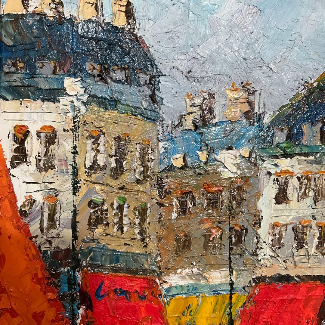 絵画・額縁・油絵・渡部 ひでき・新品未使用・パリの街角・美術品・インテリア・雑貨