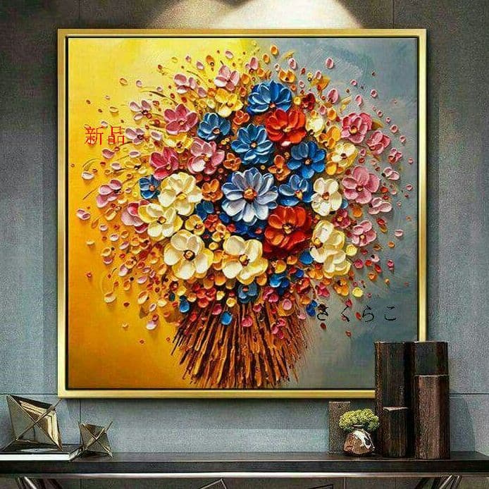 G白石油絵『開花する』★玄関、リビング、寝室 、店舗、新築祝い、開店祝いの待g