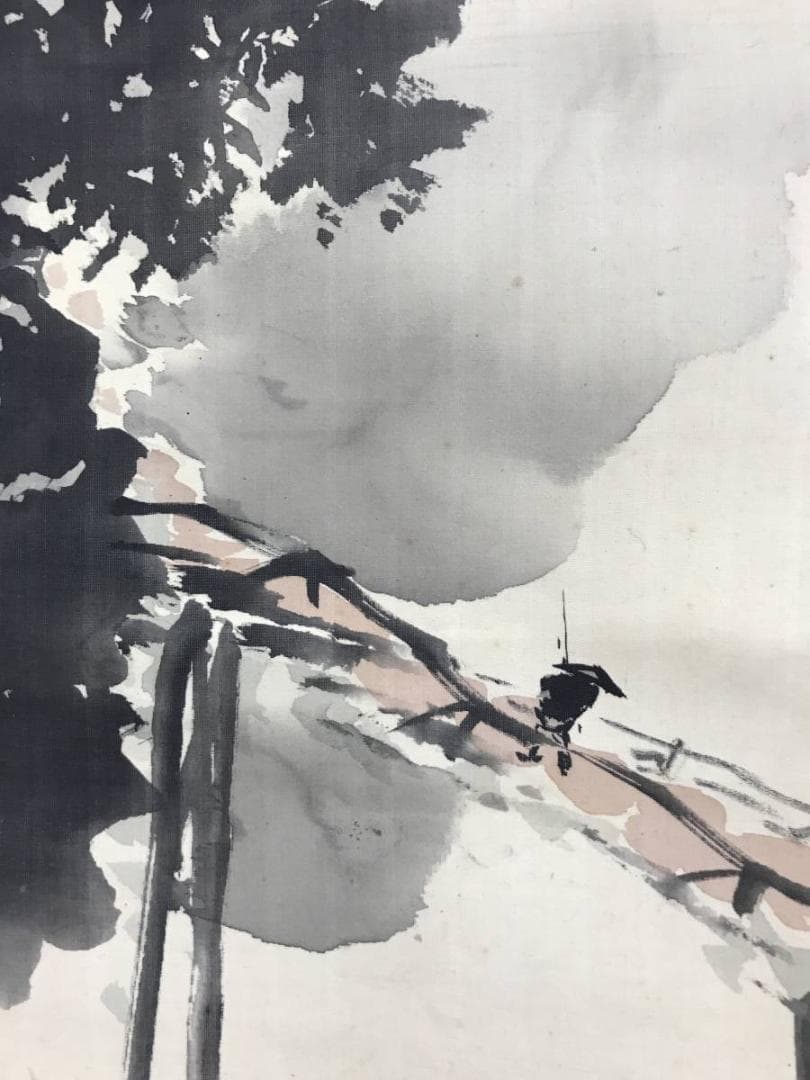 真作/橋本陵華/山水人物図/双幅/掛軸/名家伝来AE-290