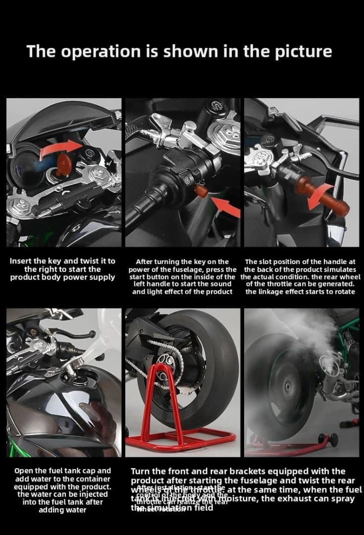 1:6 カワサキ H2R Ninja 合金ダイカスト超BIG オート　カーボン