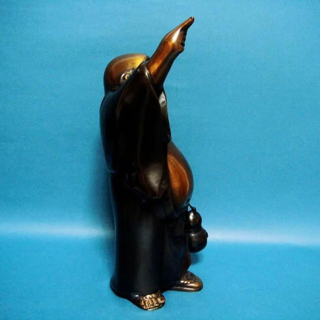 194『唐銅 指月 布袋像』　　/骨董品 古美術 古玩 アンティーク