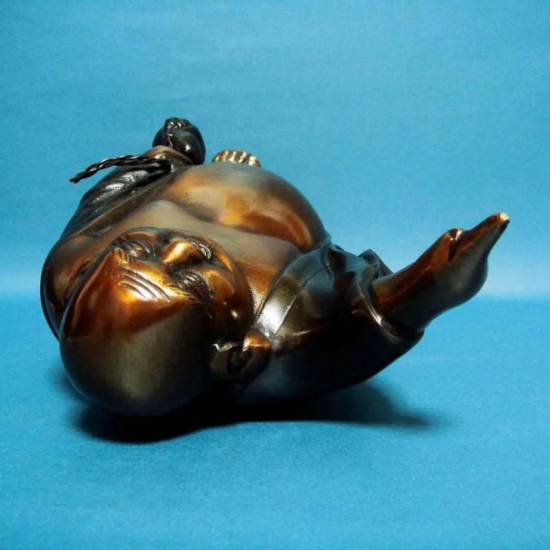 194『唐銅 指月 布袋像』　　/骨董品 古美術 古玩 アンティーク