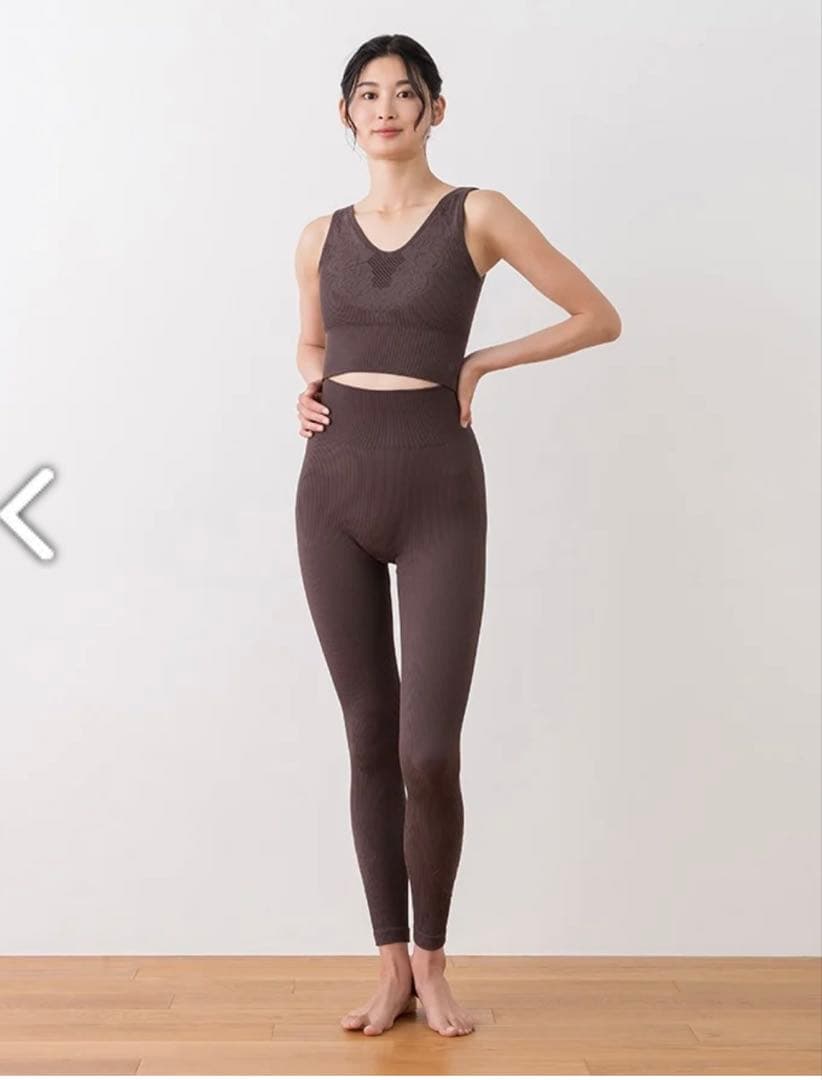ヨガウェア セット　ブラウン アクティブデイジー　上下セット
