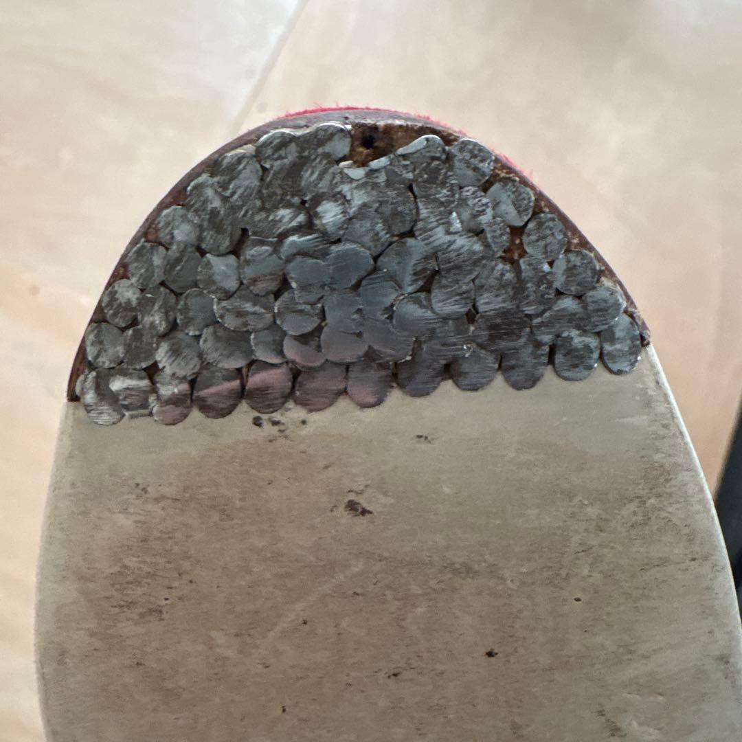 フラメンコシューズ 赤スウェード　36.5