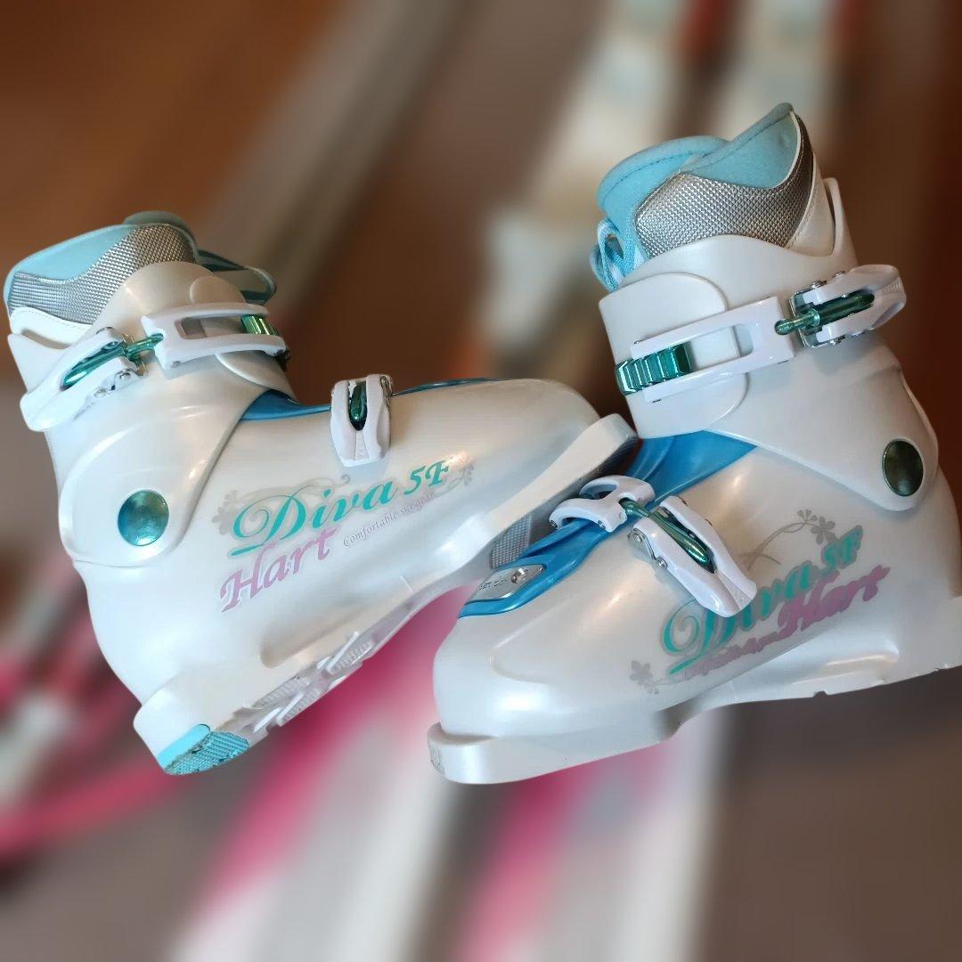 【高学年用】ダイナスター スキーセット板130cm、ブーツ23.0、ストック付き