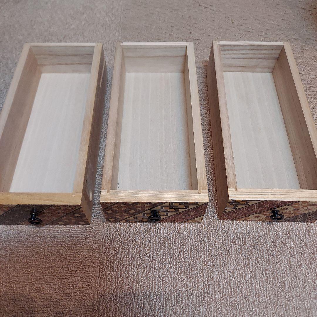 新品未使用　浜松屋　箱根寄木細工　引き出し　伝統工芸品　箱根けんどんタンス