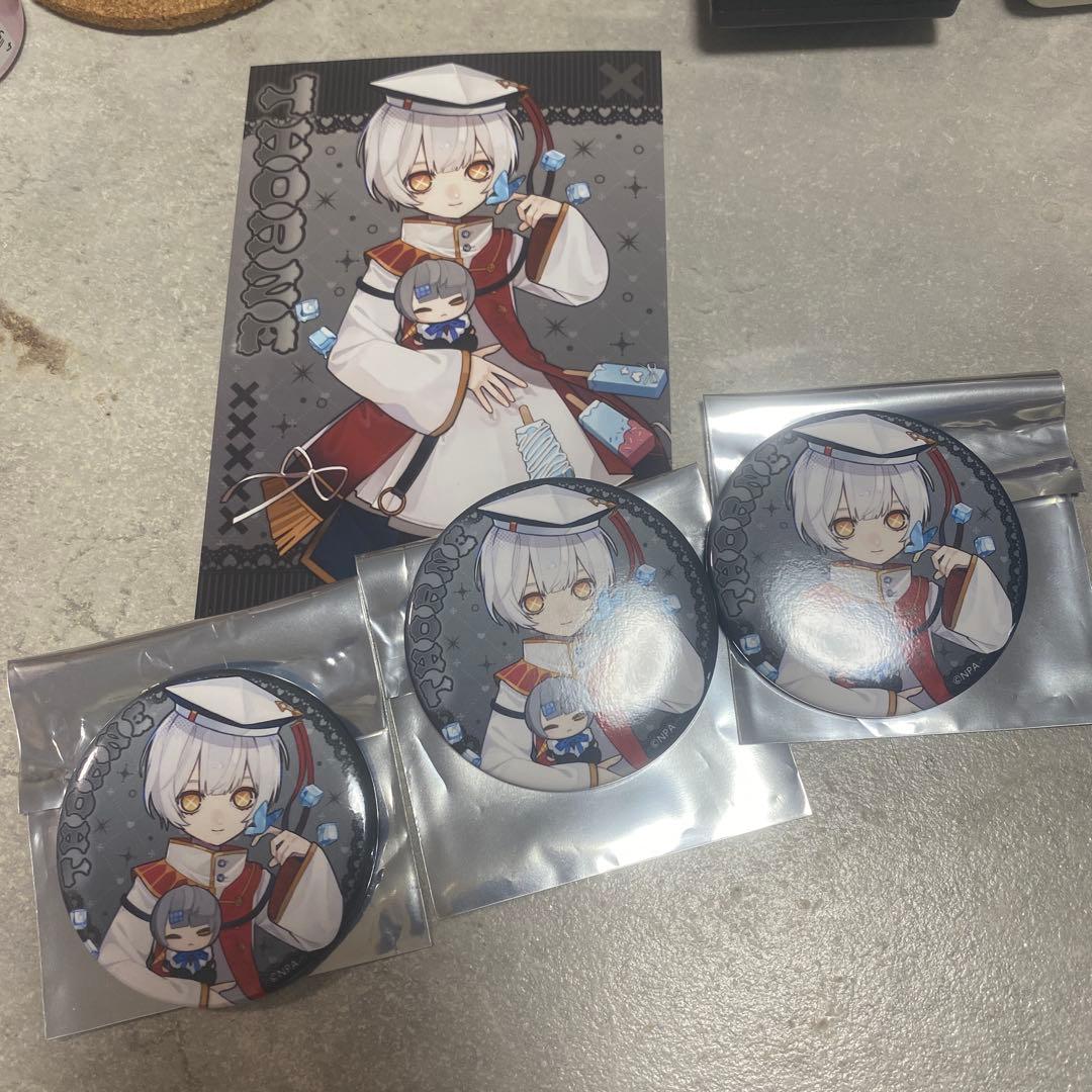 ぬ*こ様 戦闘摂理解析システムコンパス×てぃら　缶バッジ　ソーン×3 特典ポスカ