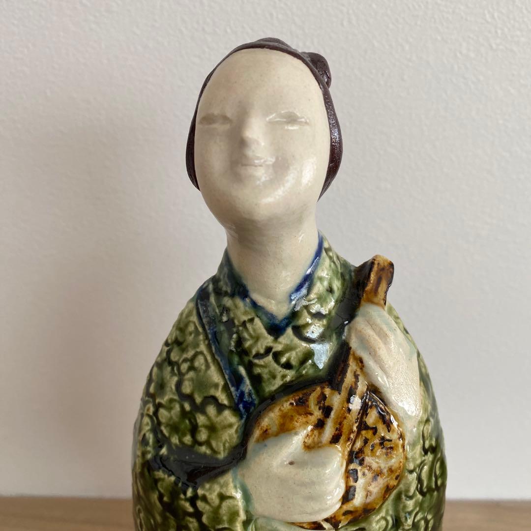 【美品】伊村徳子さん作 織部陶人形