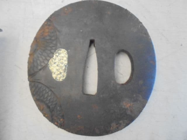 AKa7070　日本刀　成龍軒　栄寿　銘入　古い鍔　刀装具　当時物