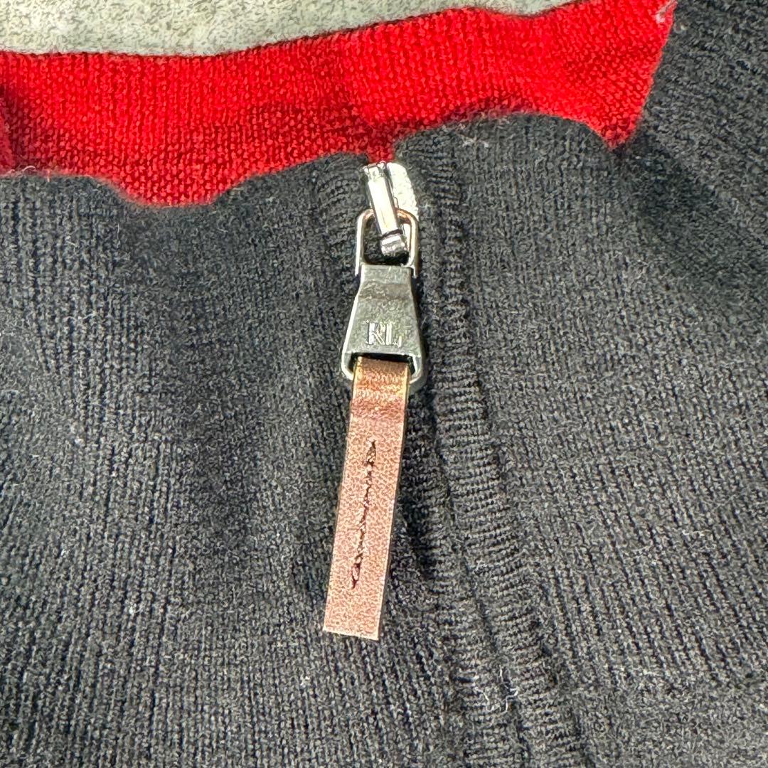 ポロゴルフ　ラルフローレン　ジップアップブルゾン　L ポニー　刺繍　ウール　黒