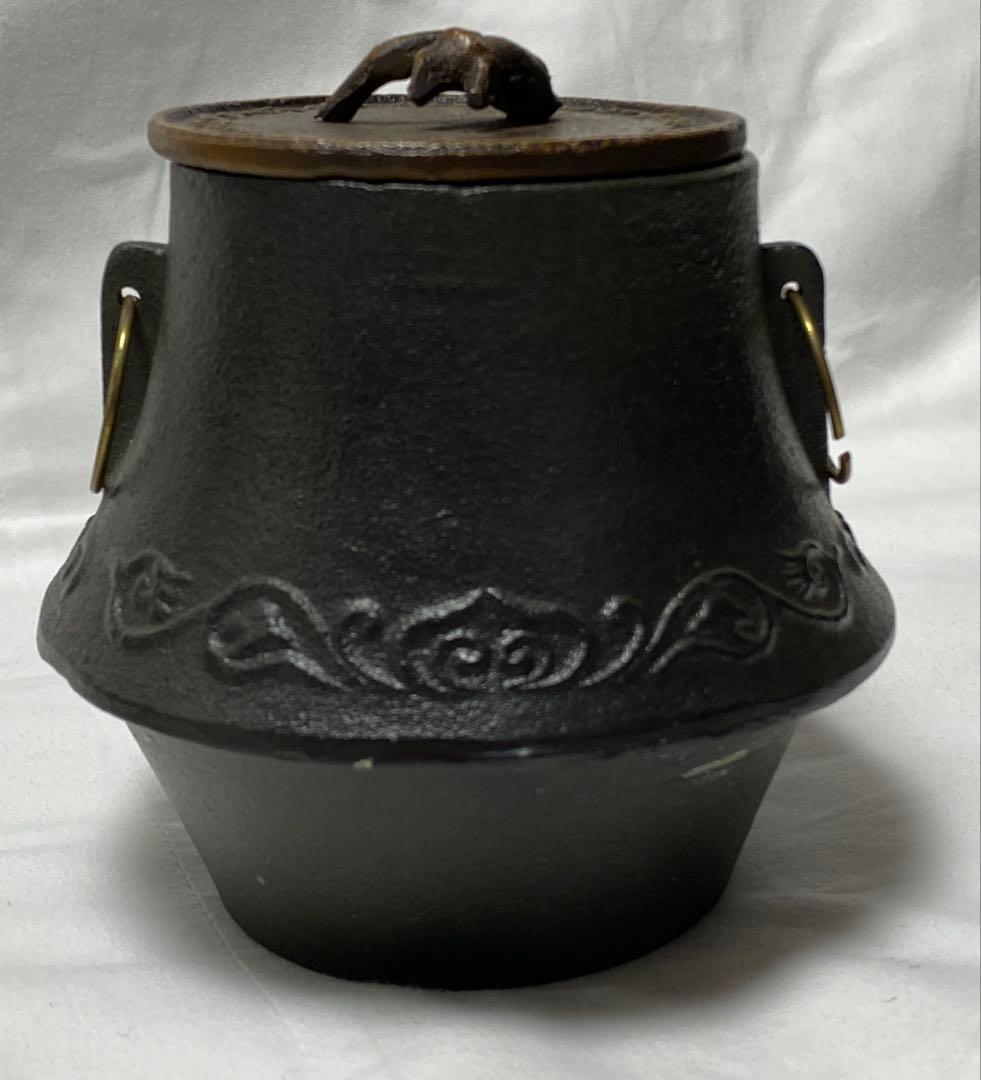 唐銅 鬼面風炉釜　コレクション用