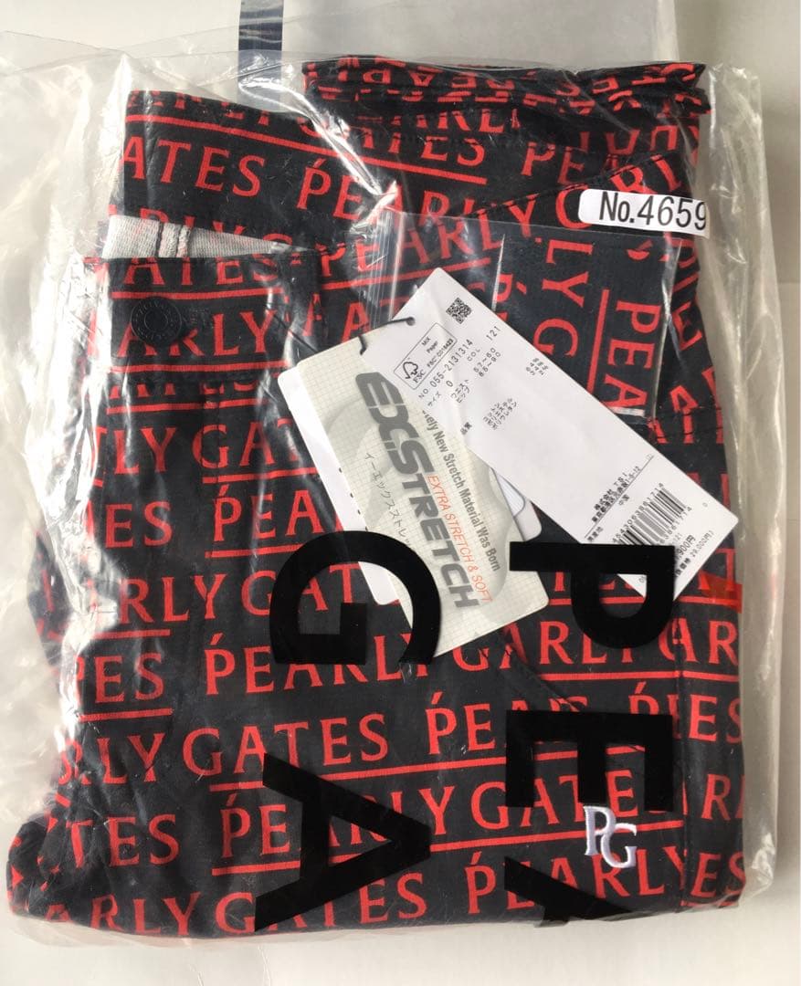 【PEARLY GATES】レディースメゾンロゴ柄ドビーストレッチロングパンツS