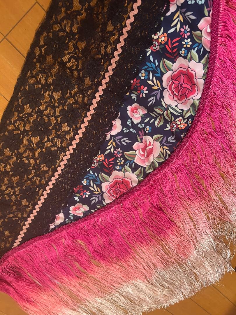 新作:グラデーションプリントフラメンコ衣装シージョ　ネイビー×ピンク