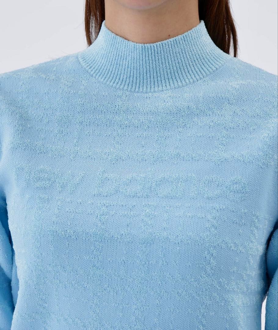 なみき着用☆New Balance Golf グレンチェック柄ハイネックニット