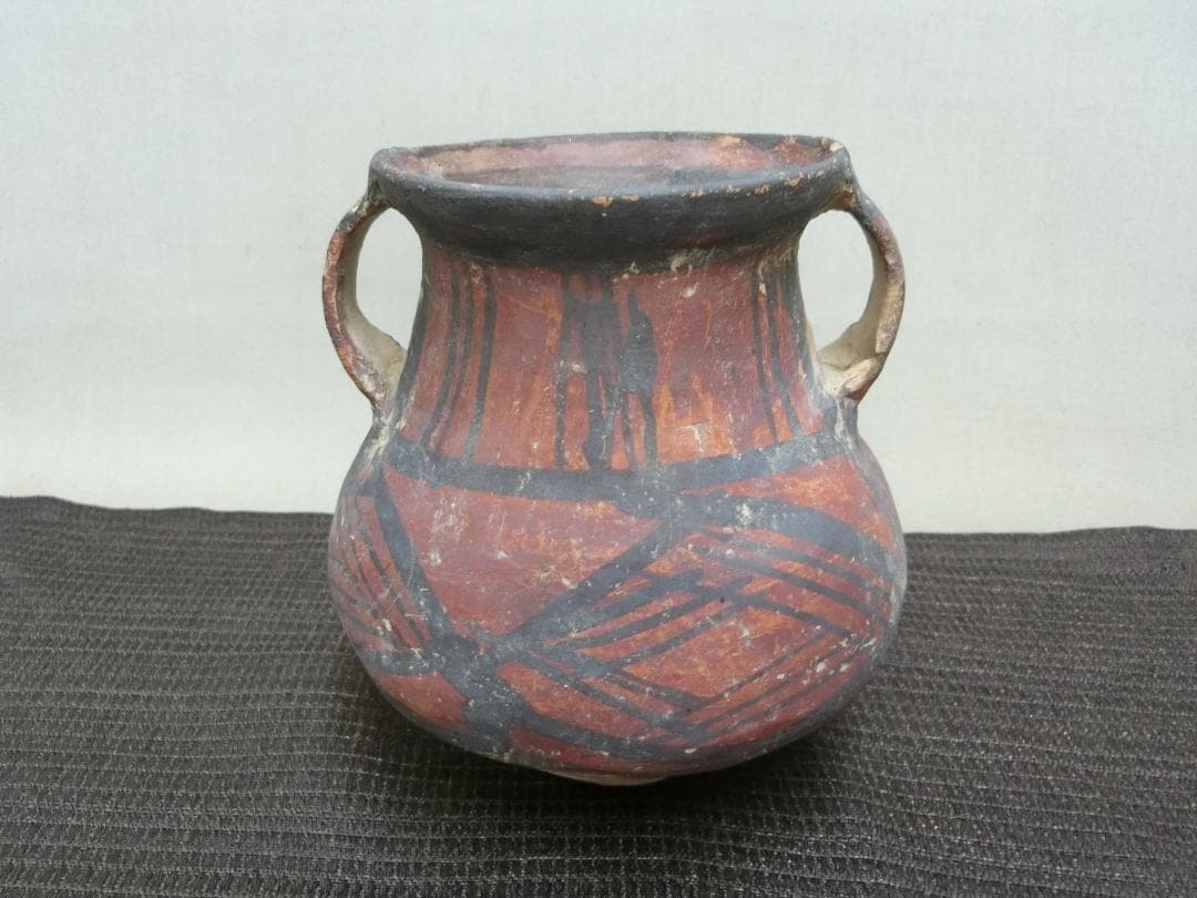 飾って！【アンダーソン　二耳壺　小壺　容器　色彩】★土器　歴史資料　鑑賞オブジェ