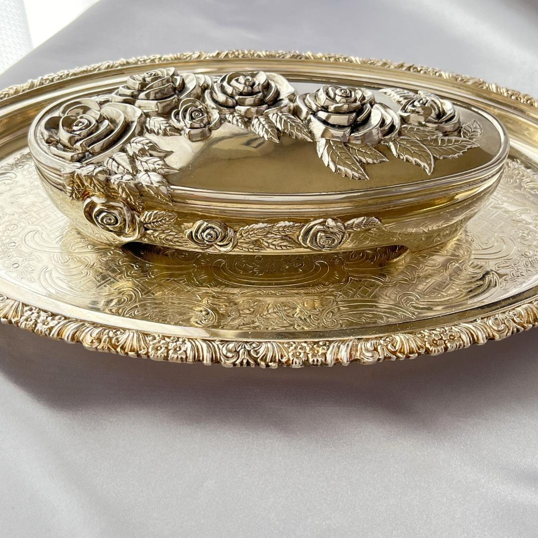 【Godinger】 薔薇のジュエリーボックス【シルバープレート】ローズ