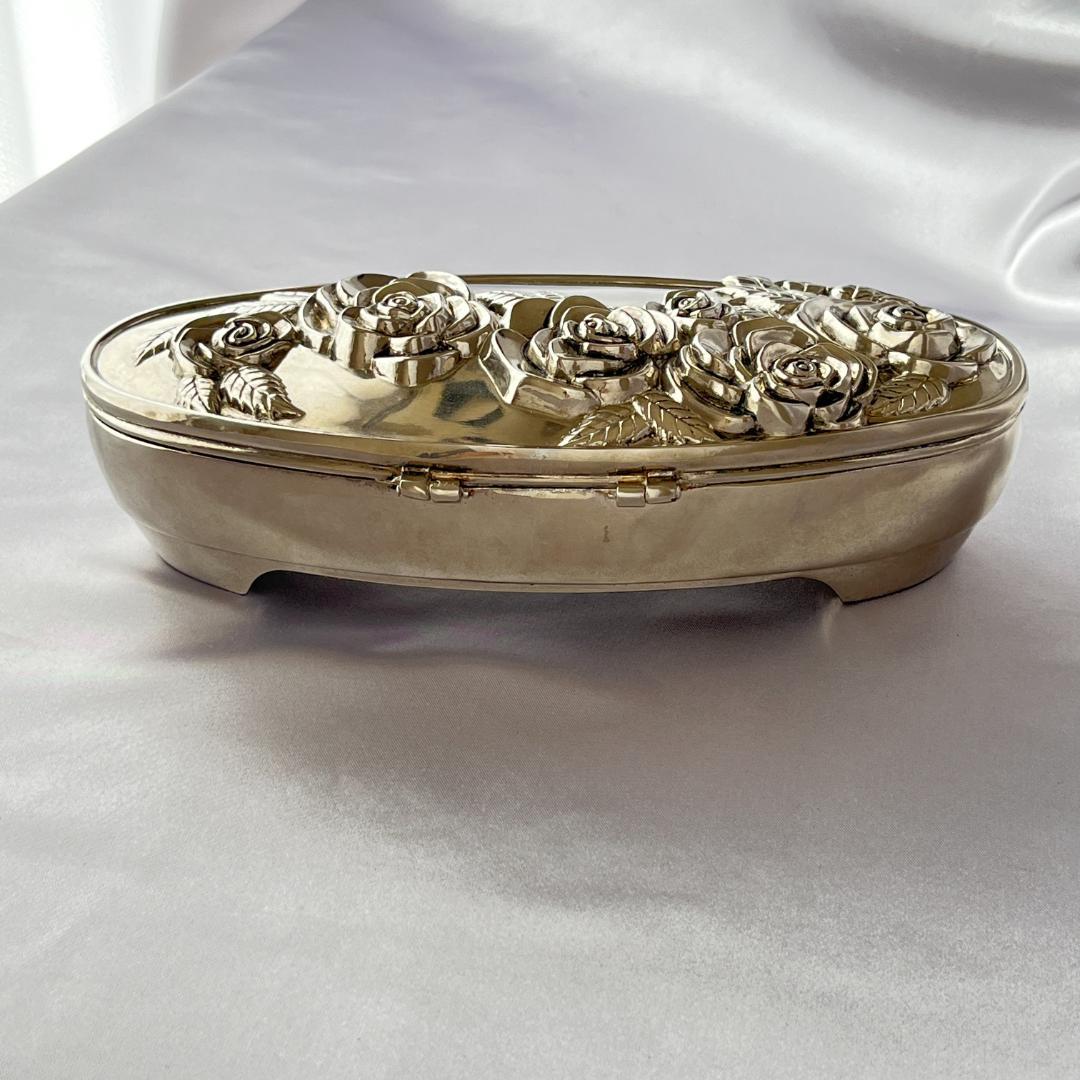 【Godinger】 薔薇のジュエリーボックス【シルバープレート】ローズ