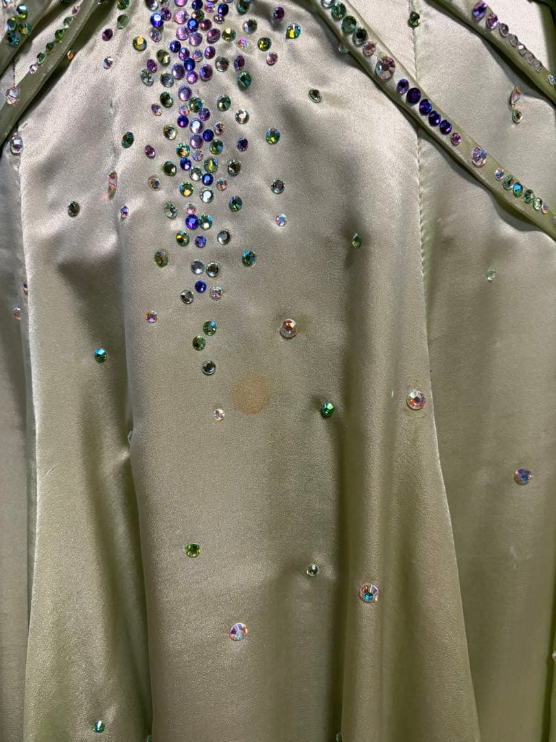 ライトグリーン スパンコール ダンスドレス