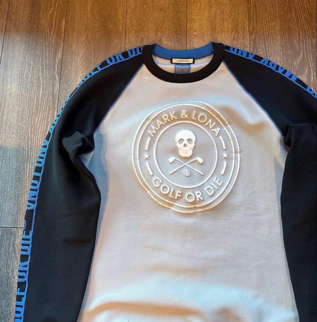 【美品】MARK&LONA スウェット トレーナー グレー ブラック 黒 ニット