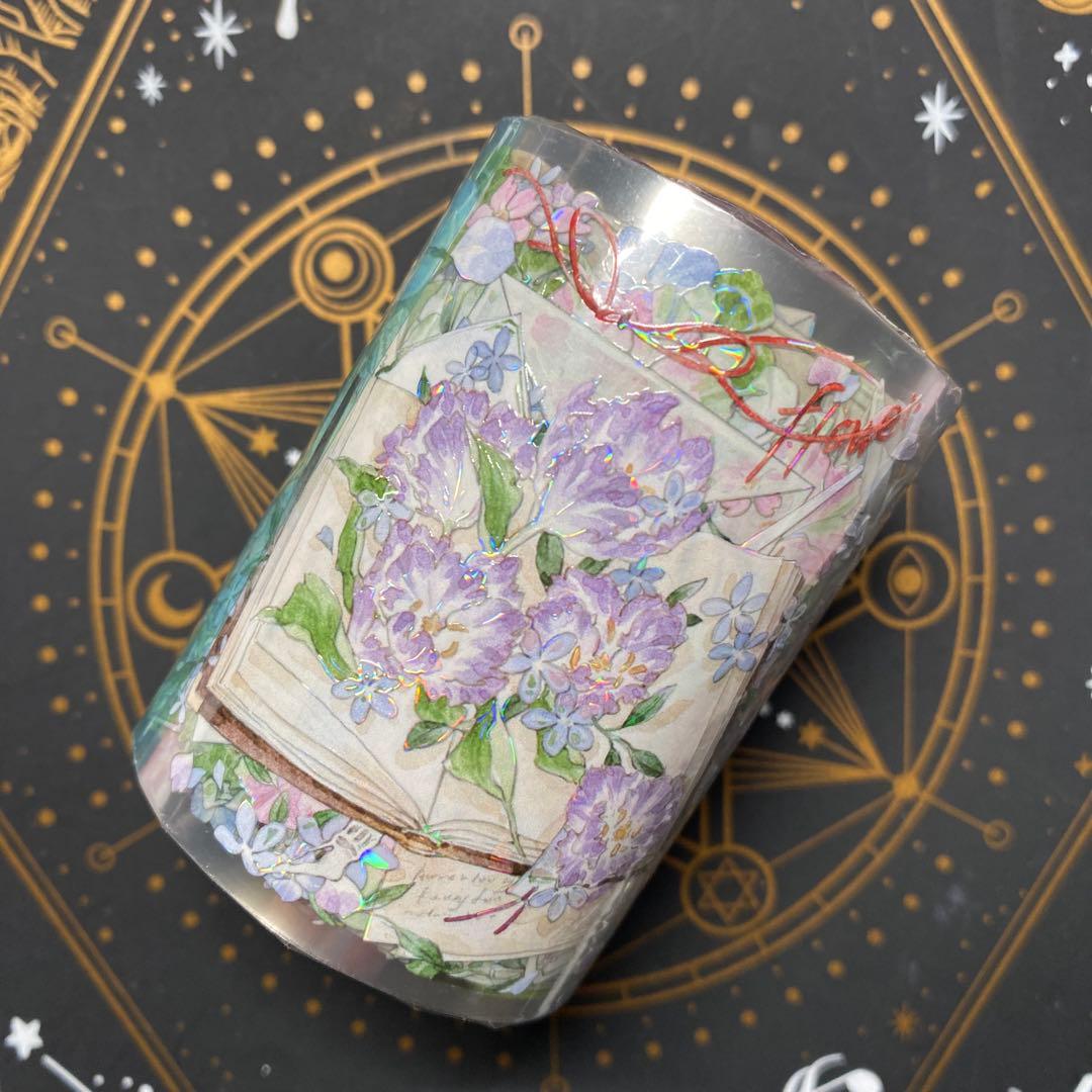 【L】海外　10m巻　貝殻光マスキングテープ　人物系/動物系/お花系/装飾系