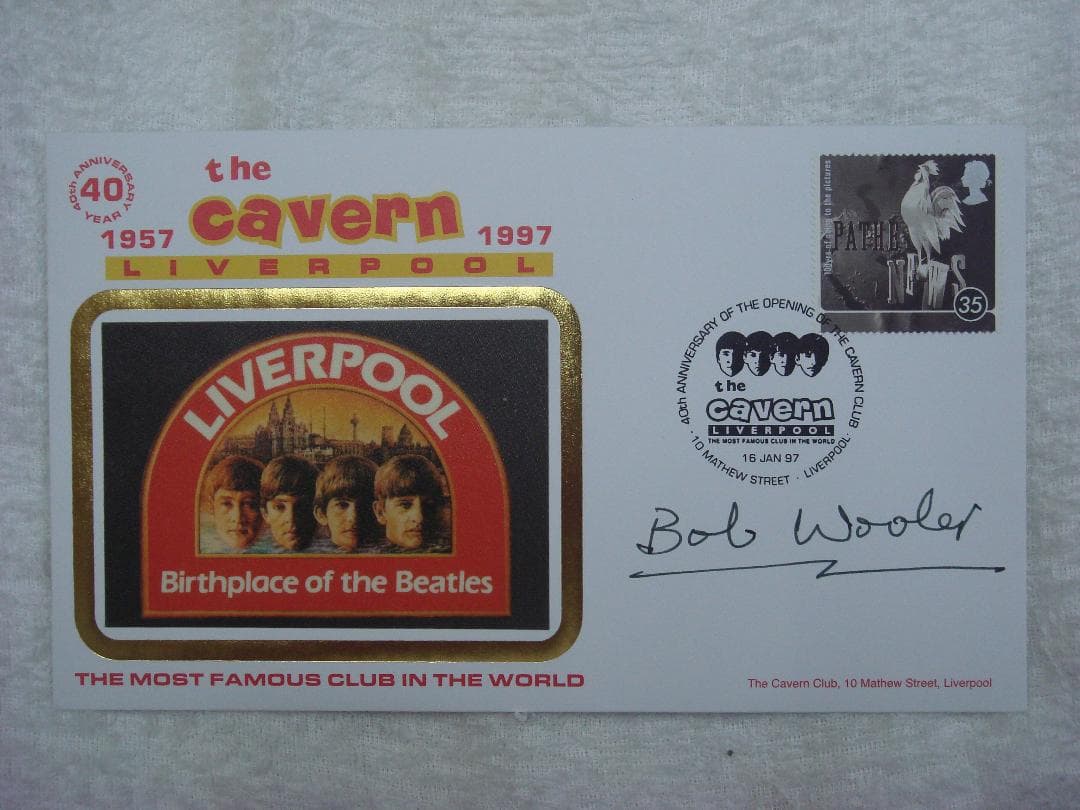 初日カバー キャバーンクラブ ボブ・ウーラーサインアンティーク・コレクション