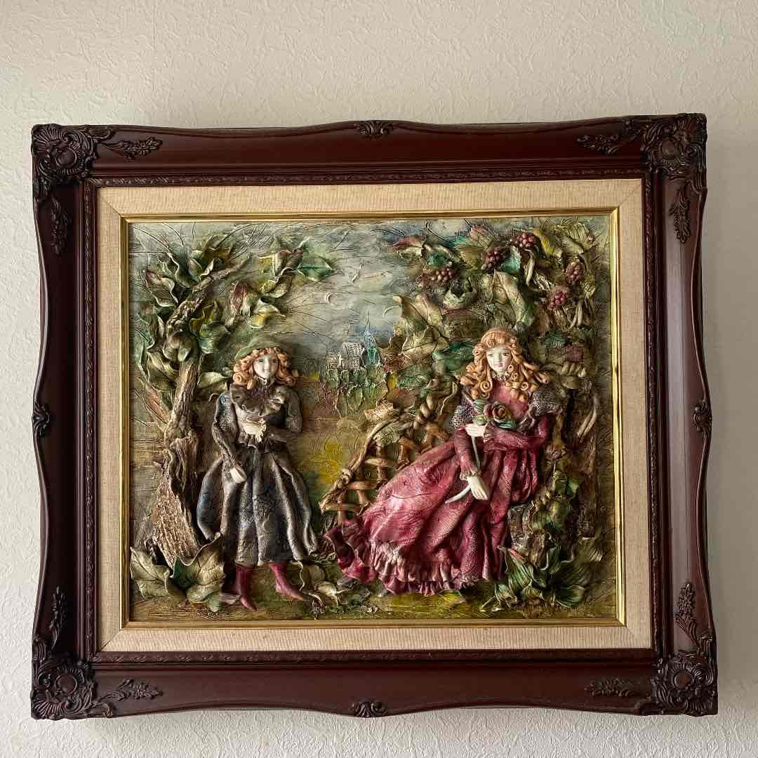 絵画 油絵　粘土細工　ロココ調