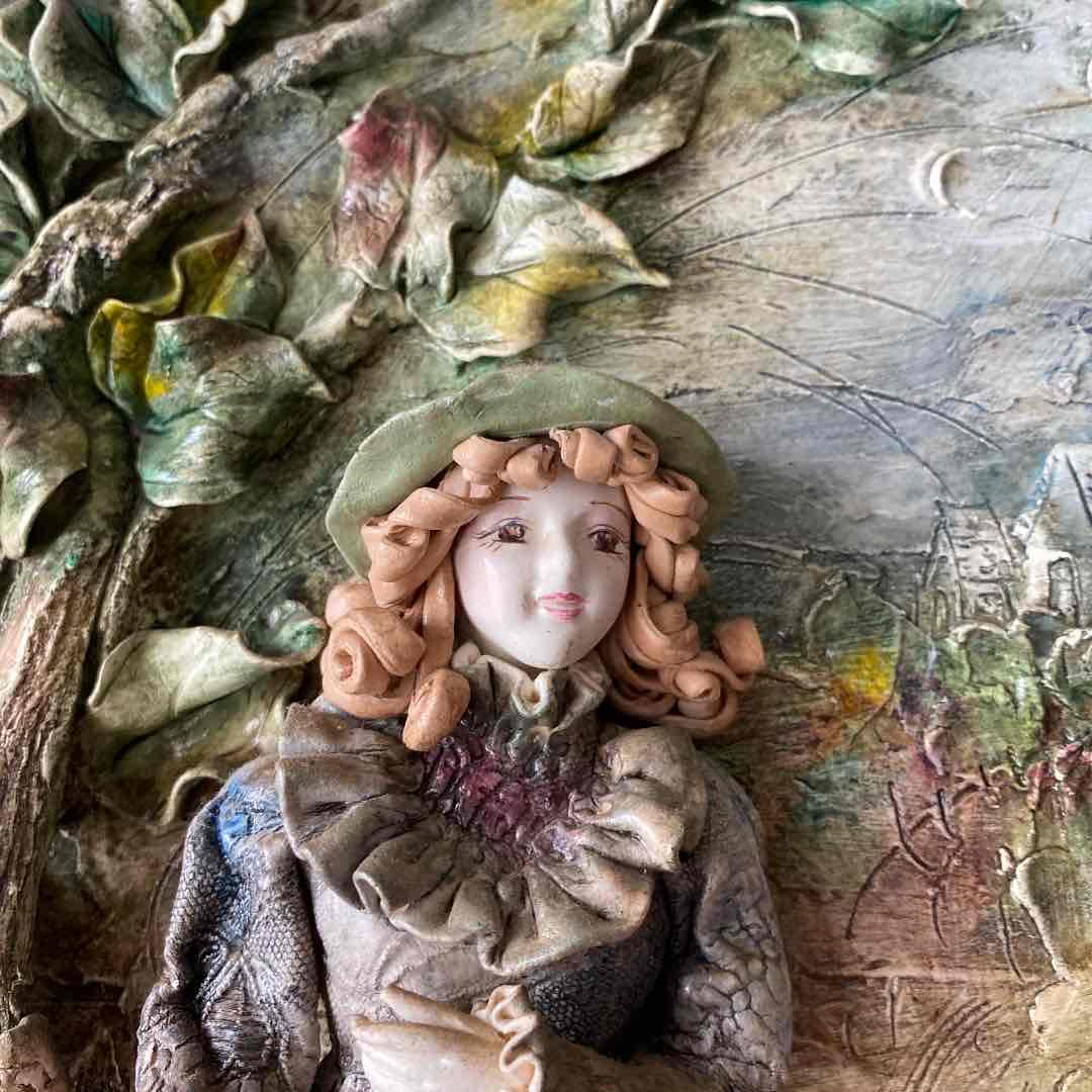 絵画 油絵　粘土細工　ロココ調