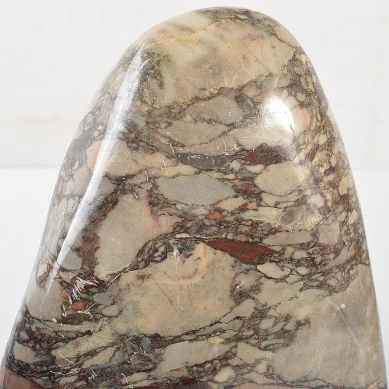 天然石　鑑賞石　置物　重さ約1.5kg　唐木台付　V　R6477