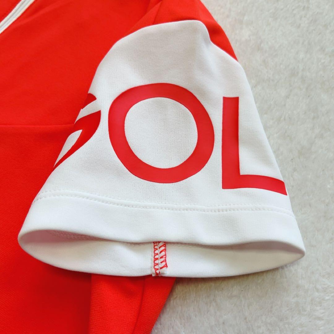 極美品　近年　デサントゴルフ　セットアップ　プリーツ　スカート　オレンジ