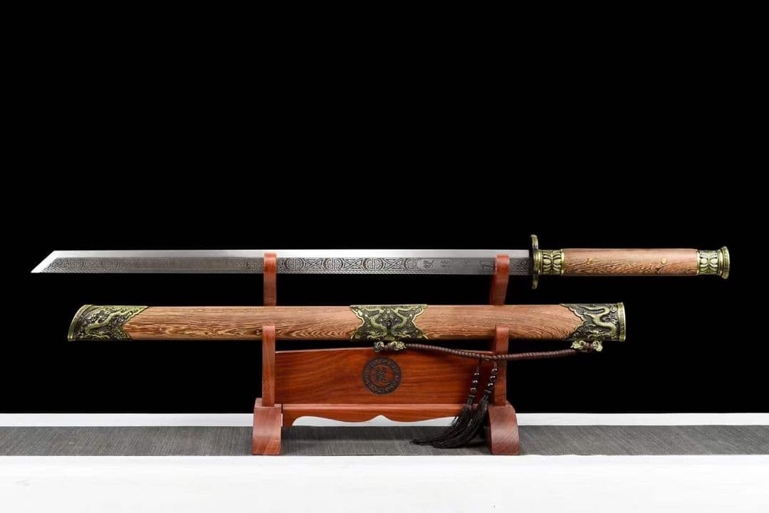 双龍戦刀（花梨木金）古兵器 武具　刀装具　日本刀　模造刀 居合刀 長尺