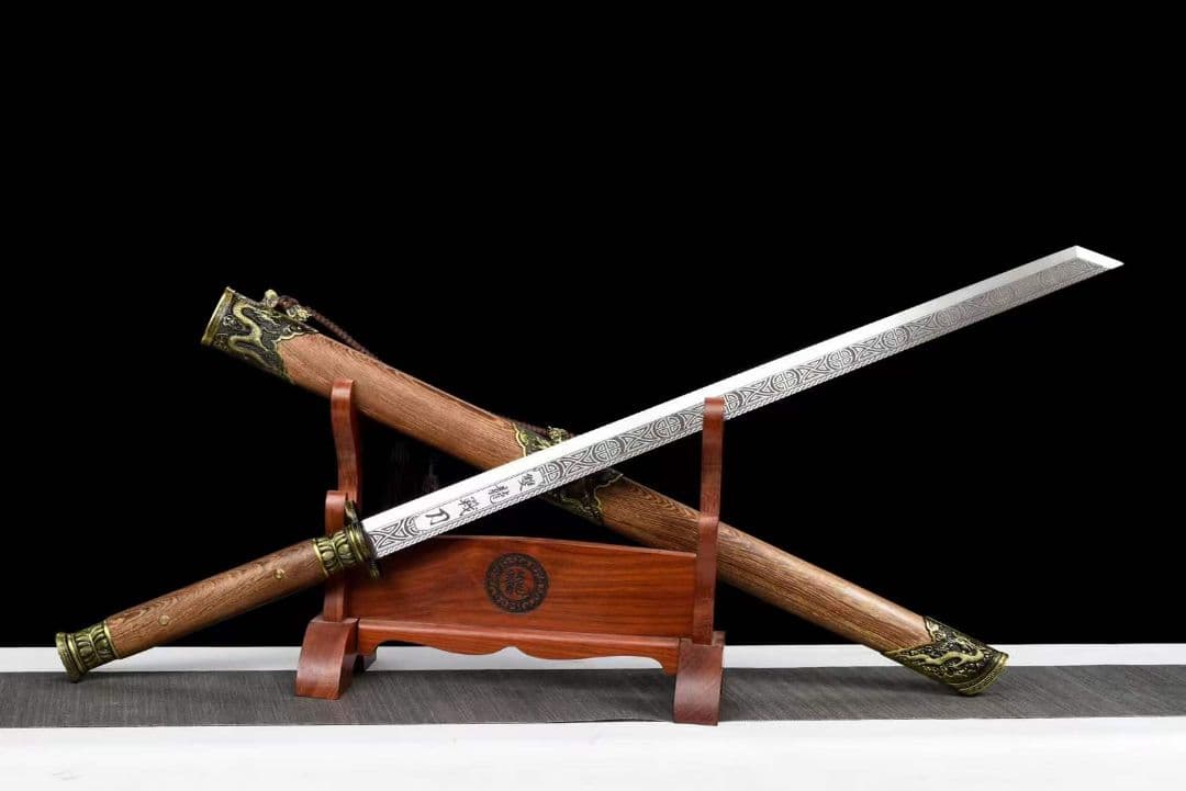 双龍戦刀（花梨木金）古兵器 武具　刀装具　日本刀　模造刀 居合刀 長尺