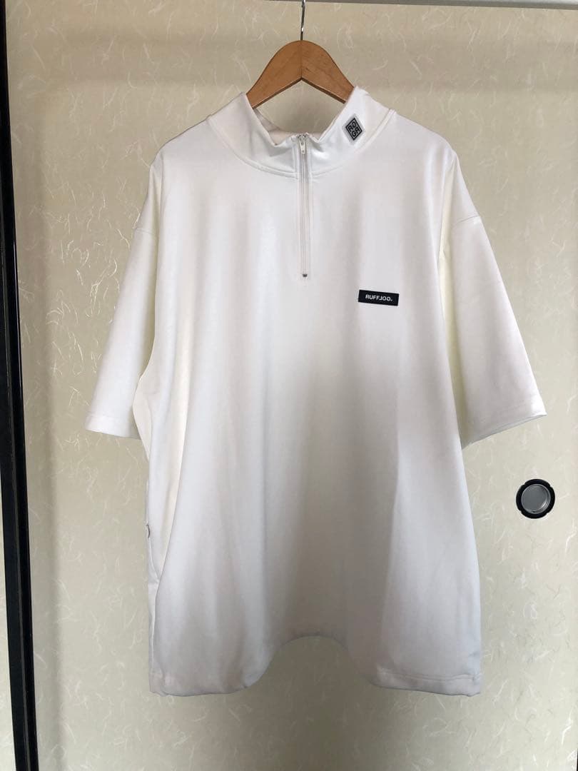 RUFFLOG HALF ZIP MOCK NECK SHIRT ホワイト