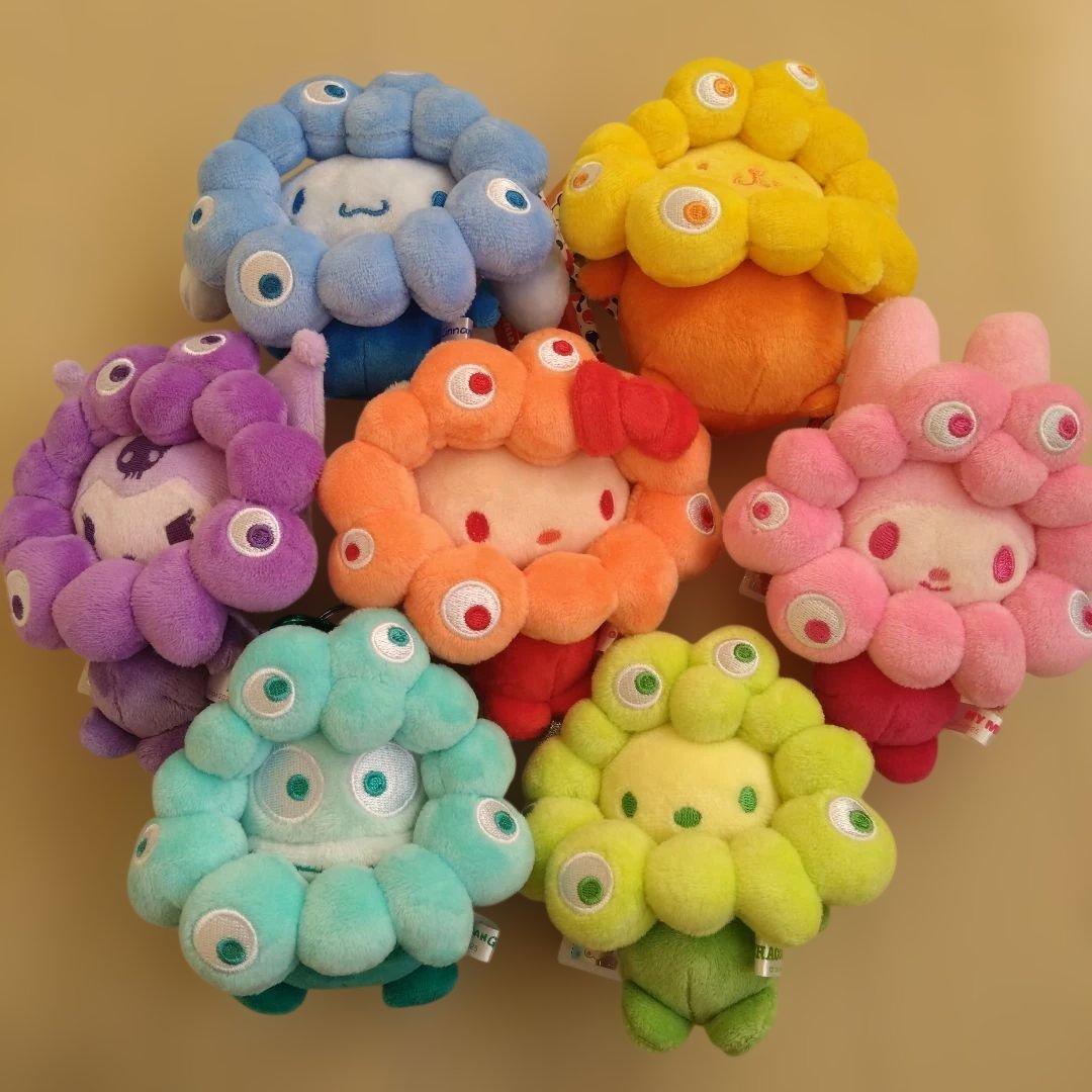 サンリオミャクミャクなりきりぬいぐるみカラビナ　推しカラー　7種セット　コンプ