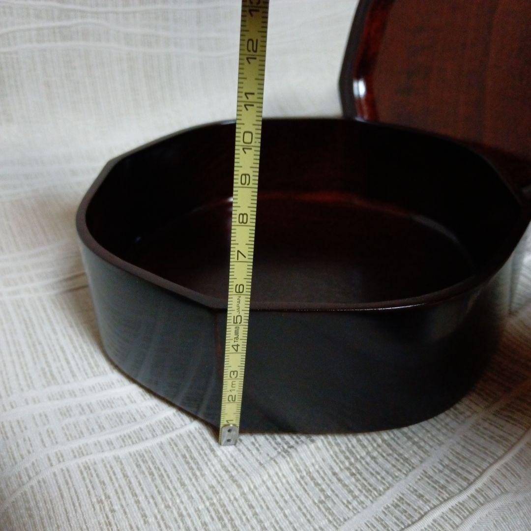 最終価格☆香川溜塗漆器・未使用・縁起良い八角形三段重箱