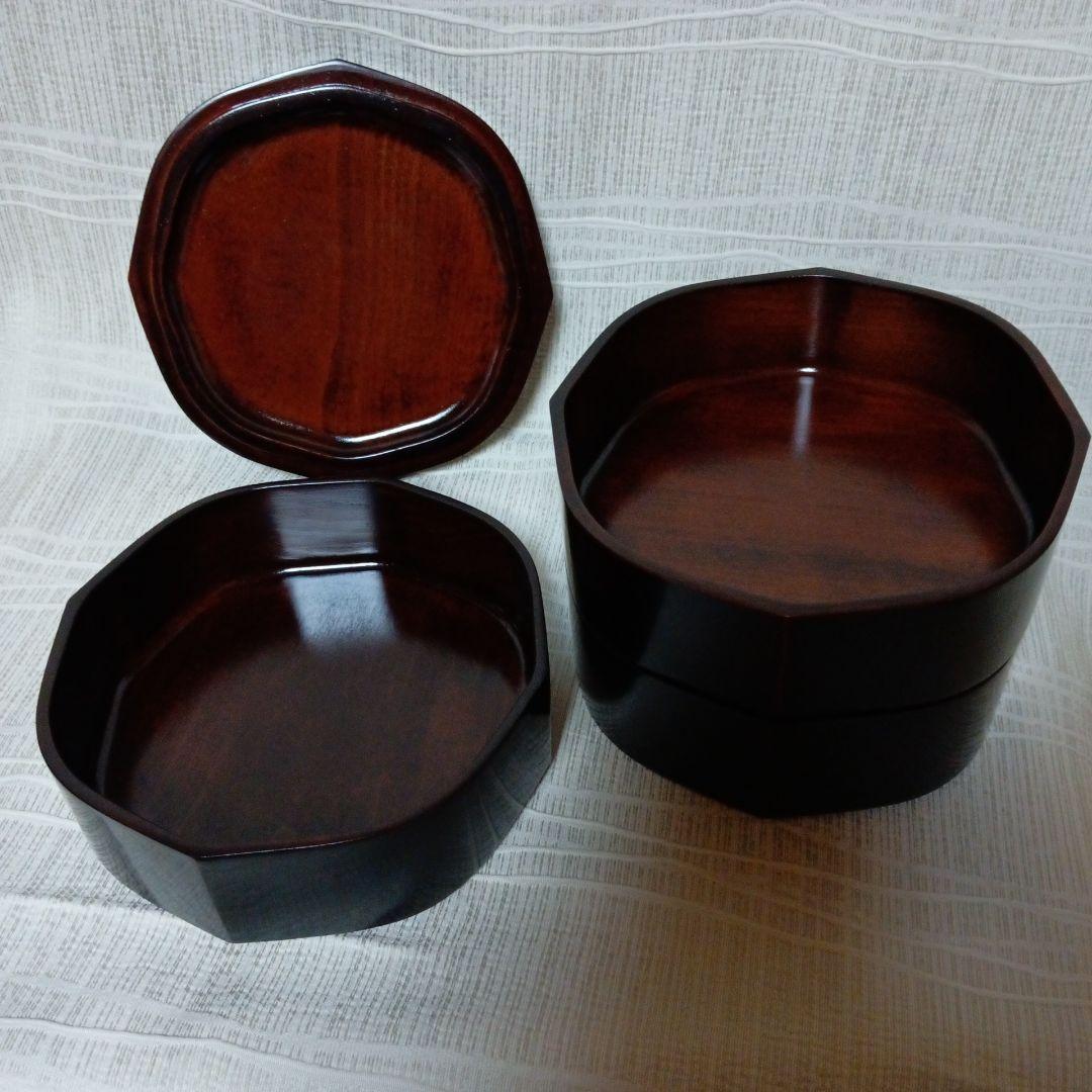 最終価格☆香川溜塗漆器・未使用・縁起良い八角形三段重箱