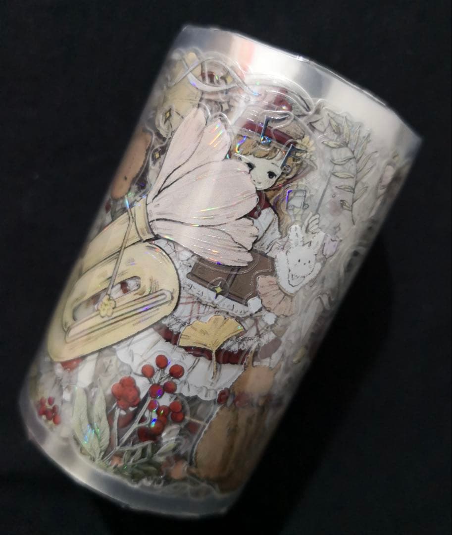 【8699】海外　マステ　5m巻売り　貝殻光カッティングテディベア　女の子　音楽