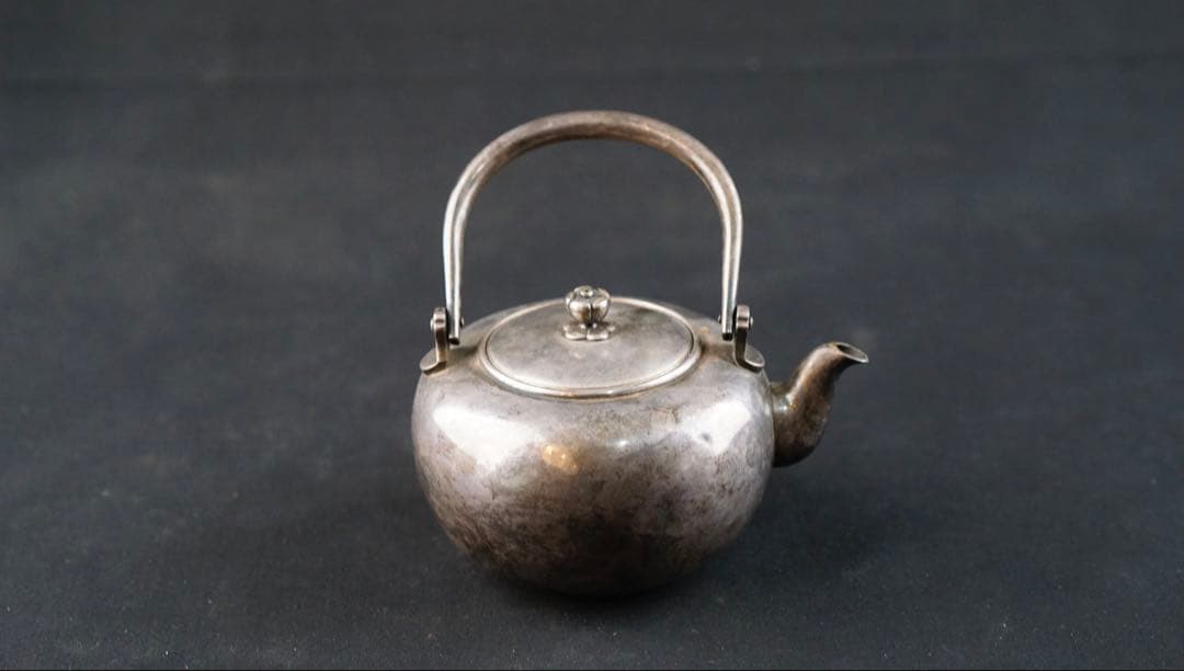 純銀製　湯沸し　銀瓶　煎茶道具　古美術