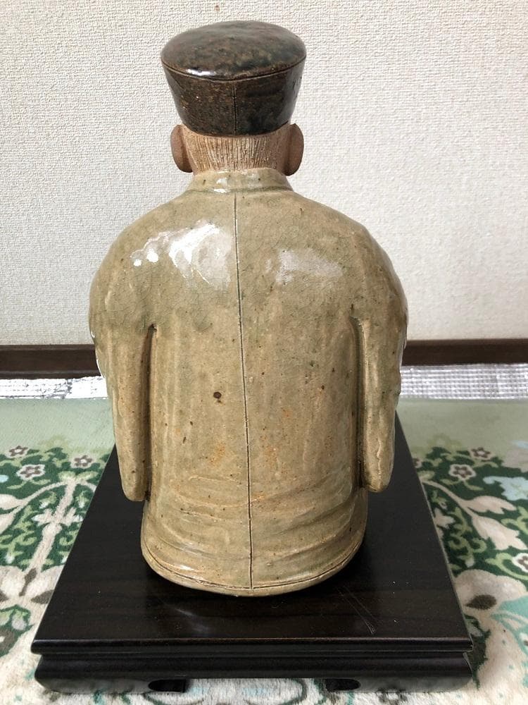 利休像　曽風（加藤正明）　陶人形　署名桐箱入り