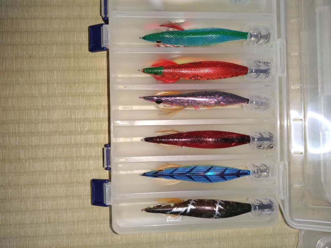 y’s　餌木51本と明邦バケットマウスBM-5000セット、ルアーボックス