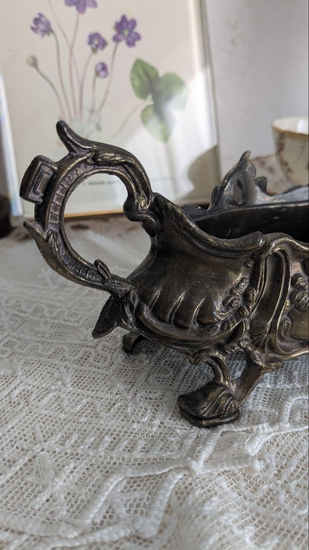 フランス ジャルディニエール 花器 ゴールド色