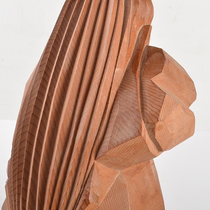 伝統工芸　飛騨一位一刀彫　中村一刻作　「石橋」　能　狂言　共箱　V　6416C