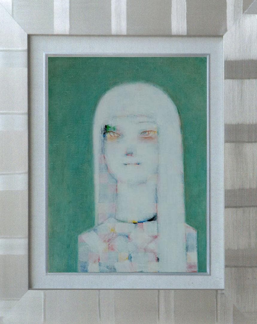 油絵 菅家令子 絵 絵画 インテリア 額付(黒) F4-071212 人物 女性