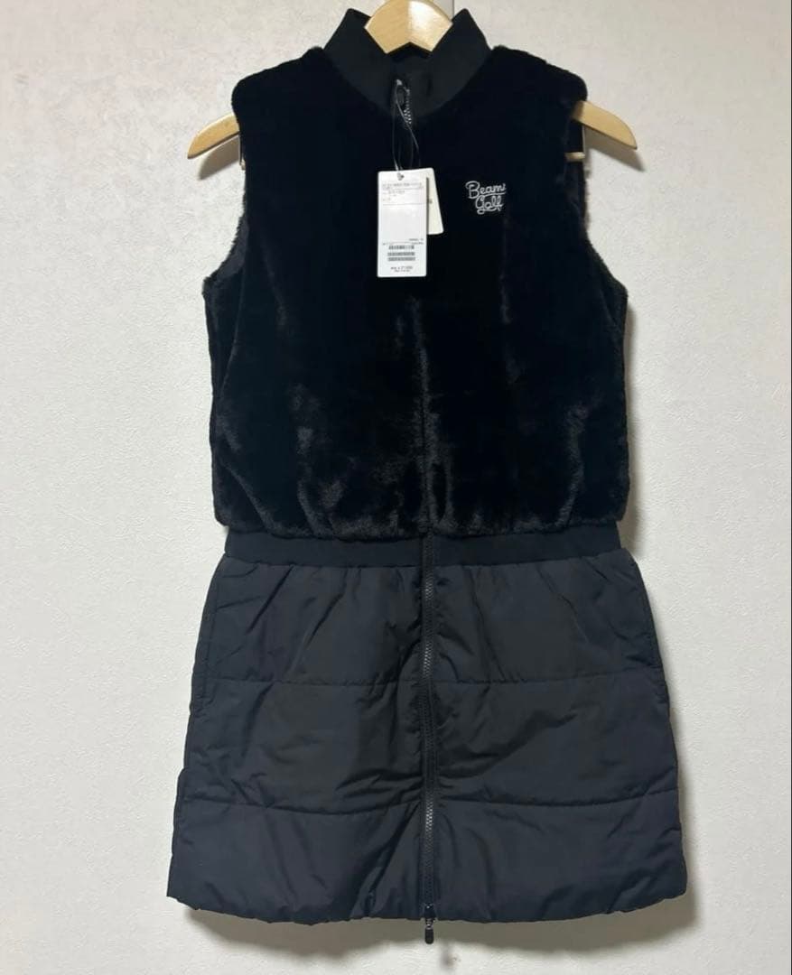 BEAMS GOLF ボア　中綿　ドッキング　ワンピース　ブラック　Mサイズ