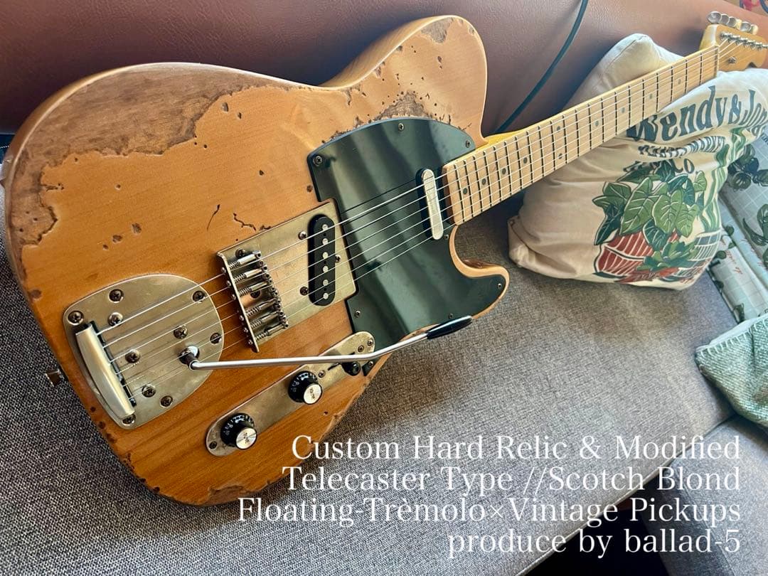 ハードレリックテレキャスタータイプ/フローティングトレモロ×アルニコピックアップ