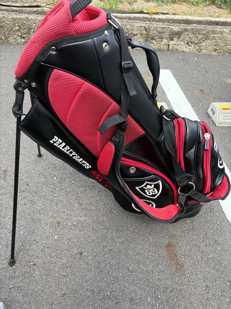 PEARLY GATES ゴルフキャディバッグ 黒赤